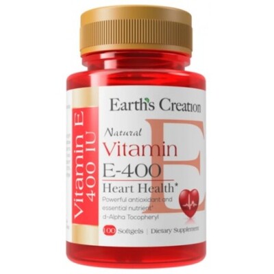 Витамин Е-400 IU D-Alpha Earth's Creation Vitamin E-400 IU D-Alpha, 100 гелевых капсул