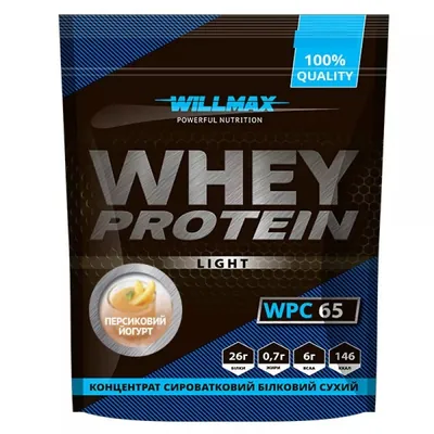Протеїн сироватковий концентрат Willmax Whey Protein Light WPC 65 персиковий йогурт, 1 кг