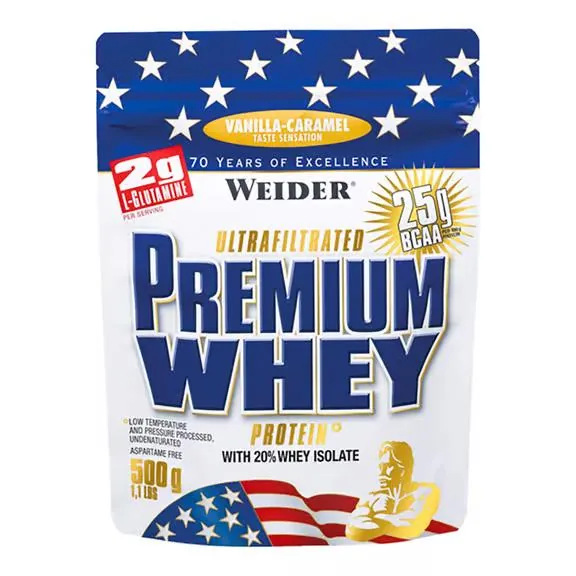 Протеїн сироватковий змішаний Weider Premium Whey Protein, ваніль-карамель, 500 г