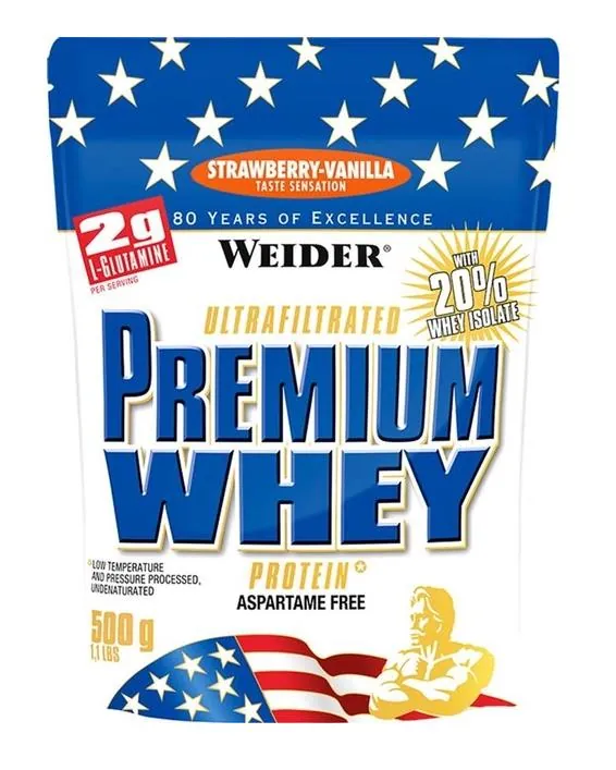 Протеїн сироватковий змішаний Weider Premium Whey Protein, полуниця-ваніль, 500 г