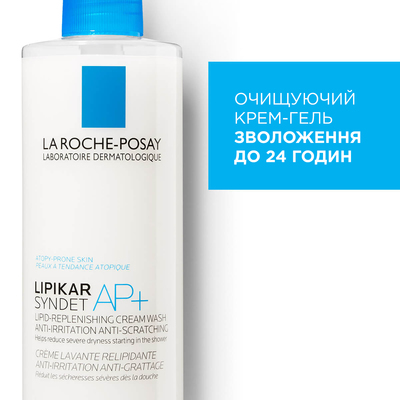 Крем-гель для обличчя і тіла La Roche-Posay Lipikar Syndet AP+ очищующий, для дуже сухої шкіри, 400 мл