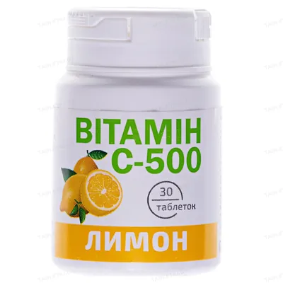 Вітамін С-500 Краса і Здоров'я зі смаком лимону таблетки №30