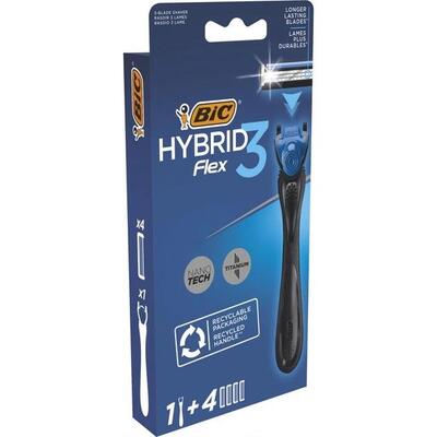 Станок для бритья Bic Flex 3 Hibrid мужской с 4 сменными картриджами