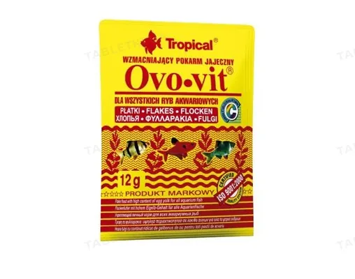 Корм для акваріумних риб Tropical Ovo-Vit у пластівцях з яєчним жовтком, 12 г