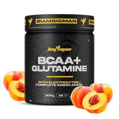 Комплекс амінокислот BigMan BCAA + Glutamine порошок зі смаком персику, 300 г