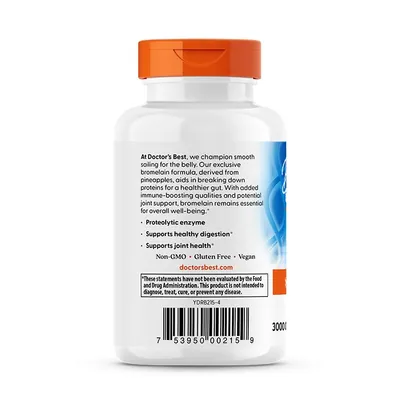 Бромелайн Doctor's Best High Potency Bromelain 500 мг, 90 вегетаріанських капсул