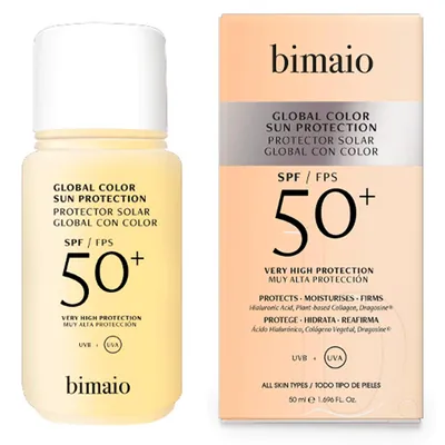 Сонцезахисний крем для обличчя Bimaio Global Color Sun Protection SPF50+ з тонуючим ефектом, 50 мл