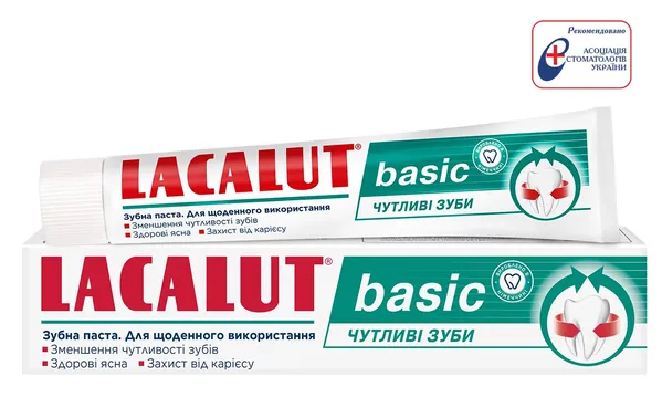 Зубна паста Lacalut Basic Чутливі зуби, 75 мл