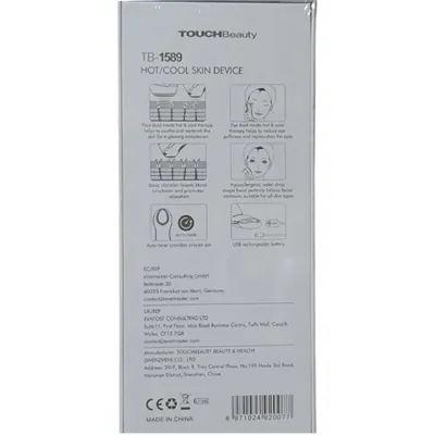 Масажер TOUCHBeauty TB-1589 для обличчя та шкіри навколо очей із зігріваючим та охолоджуючим ефектом 2 в 1