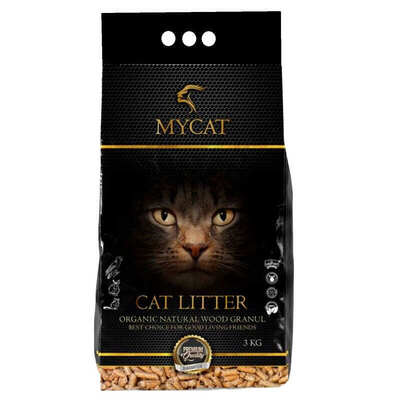 Наполнитель для кошачьего туалета Mycat деревянный, 3 кг