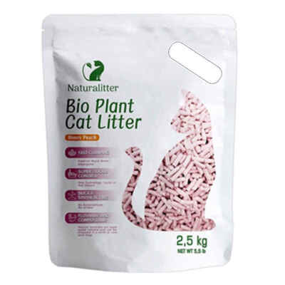 Наполнитель для кошачьего туалета Naturalitter Bio Plant Cat Litter Honey Peach соевый с ароматом персика, 2,5 кг (6 л)
