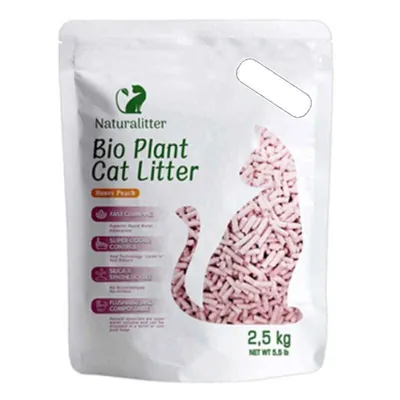Наповнювач для котячого туалету Naturalitter Bio Plant Cat Litter Honey Peach соєвий з ароматом персика, 2,5 кг (6 л)