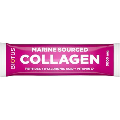 Морской коллаген Biotus Marine Sourced Collagen Peptid+Hyaluronic Acid с гиалуроновой кислотой и витамином С порошок 5000 мг по 5,15 г №1 в саше