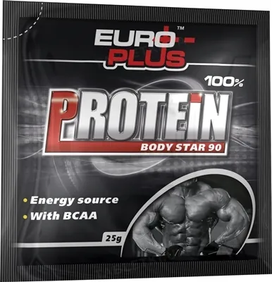 Протеїн соєвий ізолят Euro Plus Protein Body Star 90 для спортсменів, 25 г