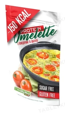 Суміш білкова Power Pro Healthy Meal Protein Omelette для приготування омлету з помідорами і цибулею, 40 г