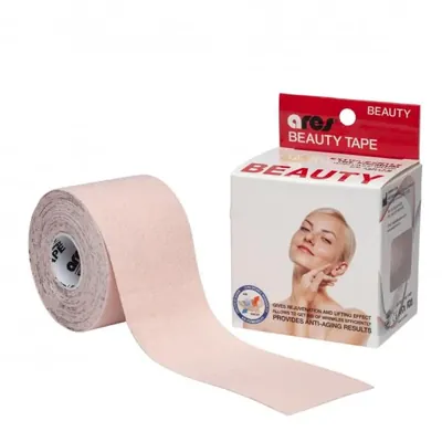 Кінезіо тейп Ares Beauty 5 см х 5 м косметологічний, бежевий