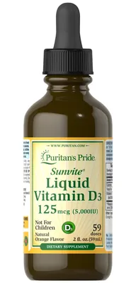 Вітамін Д3 Puritan's Pride Vitamin D3 5000 IU (125 мкг) Natural Orange, 59 мл