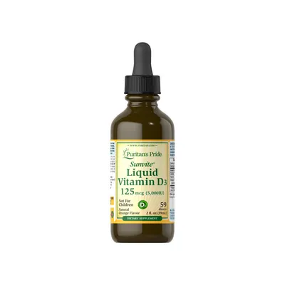 Вітамін Д3 Puritan's Pride Vitamin D3 5000 IU (125 мкг) Natural Orange, 59 мл