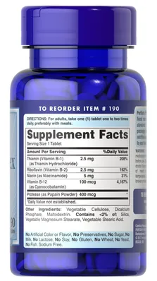 Комплекс Puritan's Pride Vitamin B-Complex and Vitamin B-12, 90 таблеток