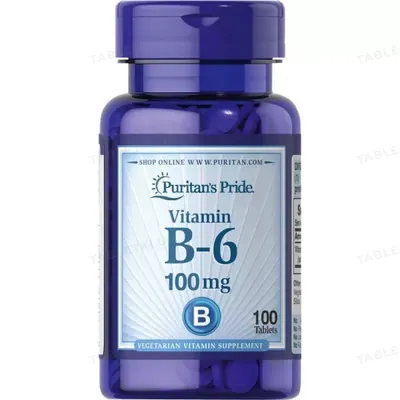 Вітамін В6 Puritan's Pride Vitamin B-6 100 мг, 100 таблеток
