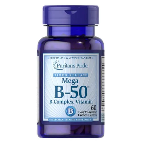 Комплекс Puritan's Pride Vitamin B-50 Complex Timed Release, 60 каплет