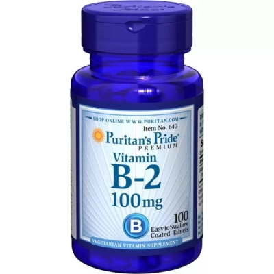 Витамин В2 Puritan's Pride Vitamin B-2 (Riboflavin) 100 мг, 100 таблеток