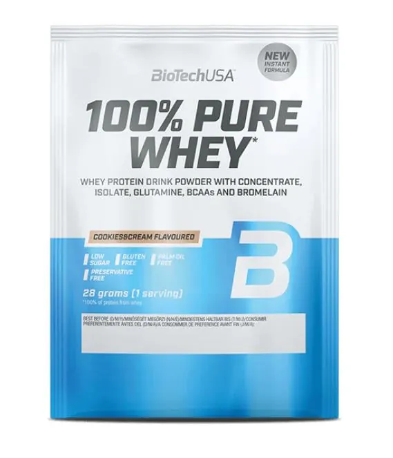 Протеїн сироватковий змішаний Biotech 100% Pure Whey печиво та крем, 28 г