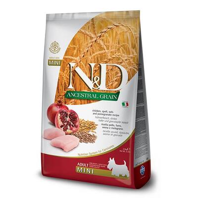 Корм сухий Farmina N&D Ancestral Grain низькозерновий для собак дрібних порід з куркою та гранатом, 2,5 кг