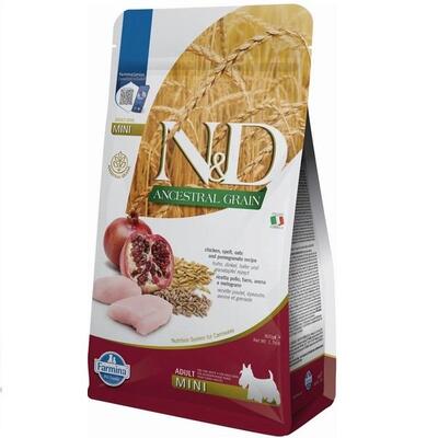 Корм сухий Farmina N&D Ancestral Grain низькозерновий для собак дрібних порід з куркою та гранатом, 800 г