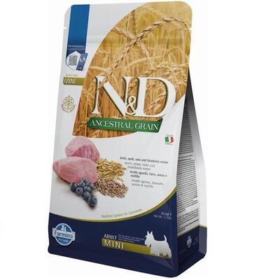 Корм сухий Farmina N&D Ancestral Grain низькозерновий для собак дрібних порід з ягням та чорницею, 800 г