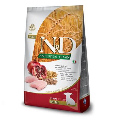 Корм сухий Farmina N&D Ancestral Grain низькозерновий для цуценят дрібних порід з куркою та гранатом, 2,5 кг