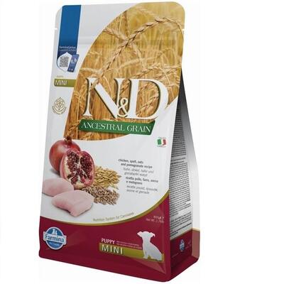 Корм сухий Farmina N&D Ancestral Grain низькозерновий для цуценят дрібних порід з куркою та гранатом, 800 г