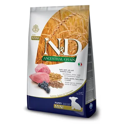 Корм сухий Farmina N&D Ancestral Grain низькозерновий для цуценят дрібних порід з ягням та чорницею, 2,5 кг