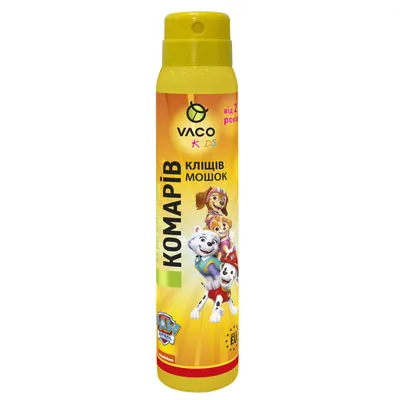 Аерозоль Vaco Kids Paw Patrol 3в1 від комарів, кліщів та мошок для дітей від 2 років, 100 мл