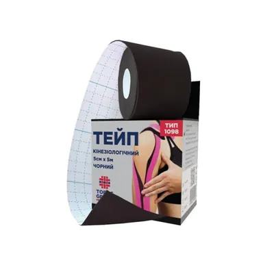 Кінезіо тейп Торос Груп 1098 5 cм x 5 м, чорний
