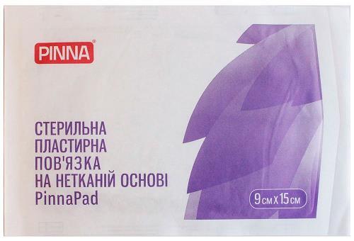 Повязка пластырная PinnaPad 9 см х 15 см на нетканой стерильной основе, 1 штука