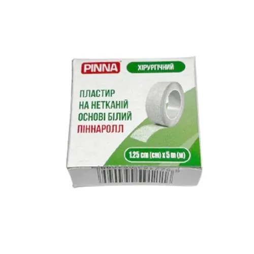 Пластир медичний PinnaRoll хірургічний на нетканній основі 1,25 см х 5 м, 1 штука