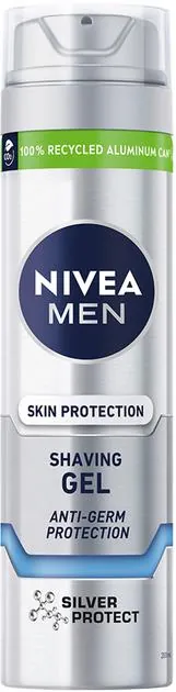 Гель для гоління Nivea Men Silver Protect Срібний захист (81358), 200 мл