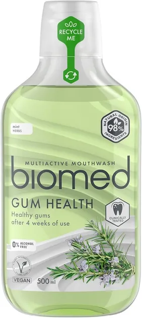 Ополіскувач для ротової порожнини BioMed Gum Health для захисту та здоров'я ясен, 500 мл