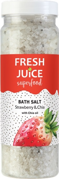 Сіль для ванн Fresh Juice Superfood Strawberry & Chia, 700 г