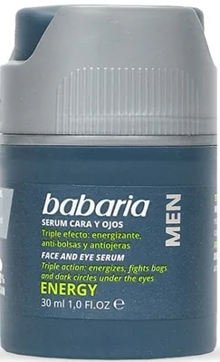 Сироватка для обличчя та шкіри навколо очей Babaria Men Energy для чоловіків, 30 мл