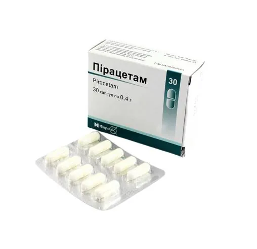 Пірацетам капсули по 0.4 г №30 (10х3)