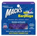 Беруші вкладки вушні MACK`S AquaBlock Earplugs 12 силіконові м'які захист від води, фіолетові, 2 пари