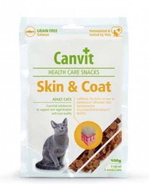 Лакомство для кошек Canvit Skin and Coat, 100 г