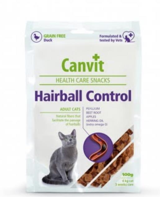 Ласощі для кішок Canvit Hairball Control, 100 г