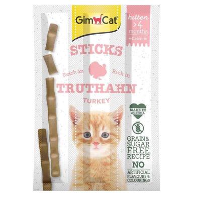 Лакомство для котят GimCat Kitten Sticks с индейкой и кальцием, 3 штуки