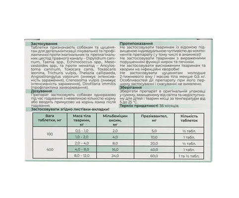 Мільбентел ModeS антигельмінтний засіб для цуценят і собак до 5 кг, 2 таблетки