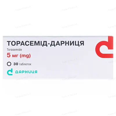 Торасемід-Дарниця таблетки по 5 мг №30 (10х3)
