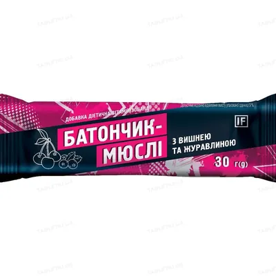 Батончик-мюслі IF з вишнею та журавлиною, 30 г