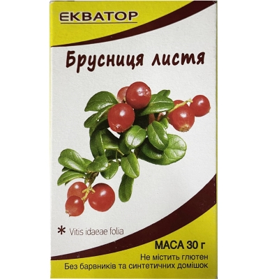 Фиточай Экватор Брусники листья по 30 г в пач.